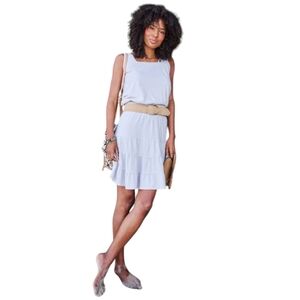 Fresh Produce White 100% Cotton Tiered Ruffle Skirt XXL